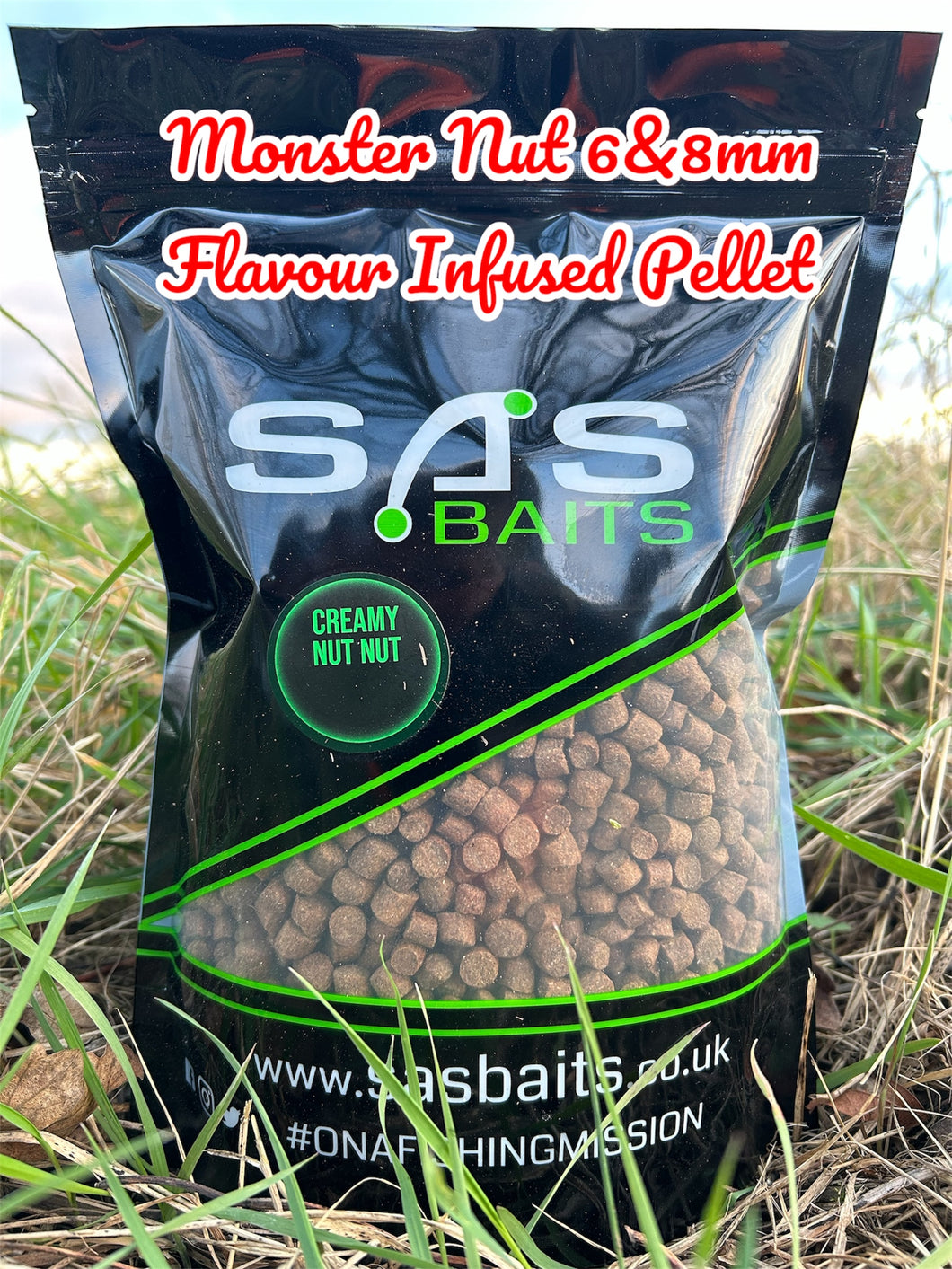 Monster Creamy Nut 6&8 mm flavour infused Pellet (Shrapnel)